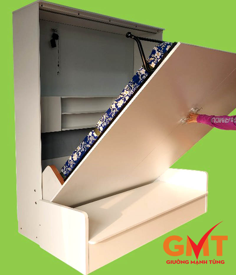 giường gấp tường đa năng tích hợp sofa bọc nỉ cao cấp