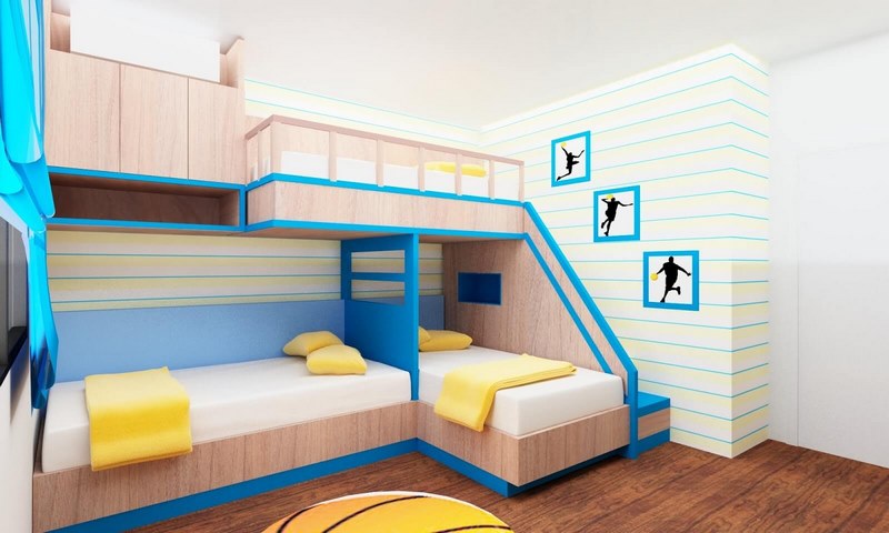 Không gian riêng cho bé với giường hai tầng độc đáo