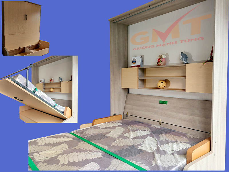 Giường gấp gọn đa năng kết hợp sofa hiện đại cho phòng khách nhỏ