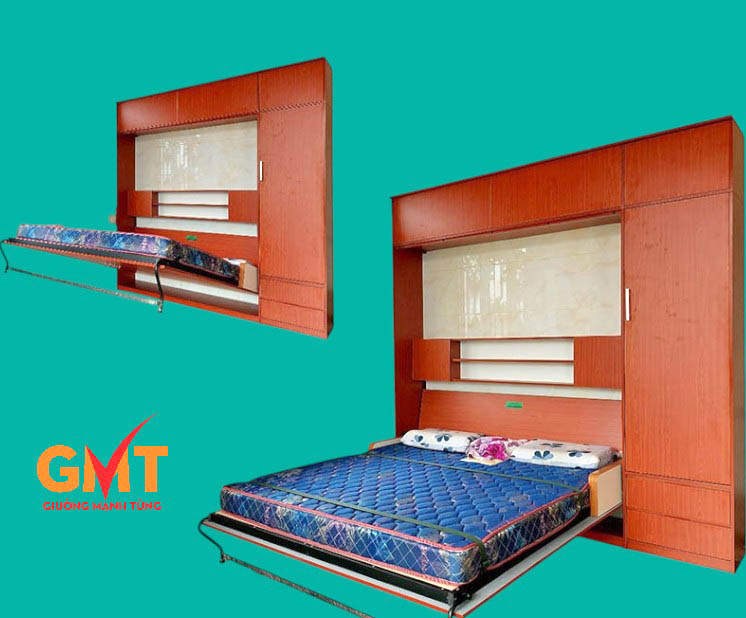 Xưởng sản xuất nội thất thông minh uy tín, giá tốt nhất tại TP.HCM cung cấp mẫu giường ẩn tủ đôi bằng gỗ cao cấp tích hợp tủ quần áo.